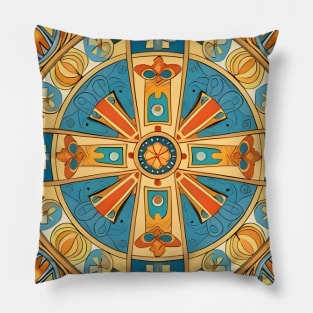 Ukrainian Inspired Pysanky Inspired Art Pillow