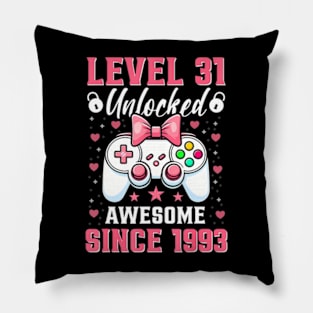 Level 31 Unlocked 31 year old 31st birthday gamer girl Pillow