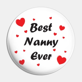 Best nanny ever heart doodle hand drawn design Pin