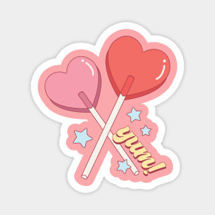 Lollipop Heart Valentines Day Couples Love Magnet