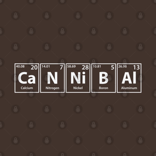 Cannibal (Ca-N-Ni-B-Al) Periodic Elements Spelling by cerebrands