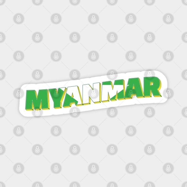 Myanmar Vintage style retro souvenir Magnet by DesignerPropo