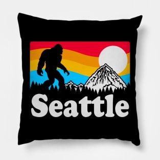 Bigfoot Sasquatch Retro Seattle Gifts Pillow