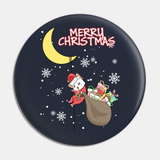 Cool Santa Cat - Happy Christmas and a happy new year! - Available in stickers, clothing, etc Pin