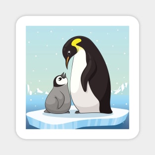 Family of penguins in cartoon style. Penguin character design. vector illustration Magnet