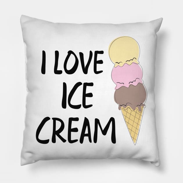 Ice cream - I love ice cream Pillow by KC Happy Shop