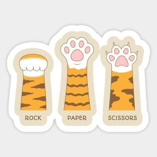 Cute Kawaii Rock, Paper, Scissors Let's Play Funny' Sticker