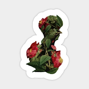 Red Wildflower Woman Magnet