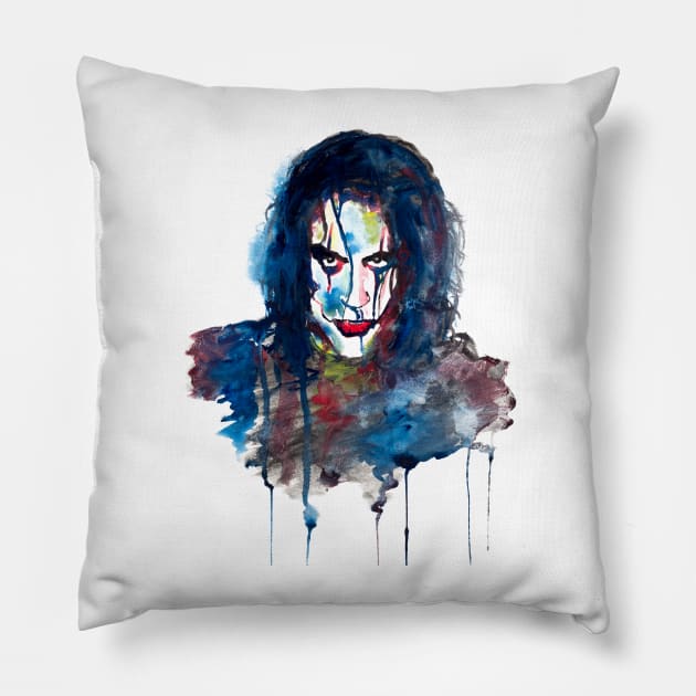 The Crow Dripping Vengeance Pillow by beaugeste2280@yahoo.com