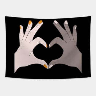 Hands Making Heart Shape Love Sign Language Valentine's Day Tapestry