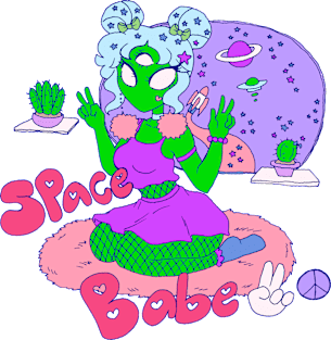 Alien Space Babe Magnet