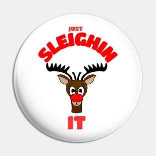 REINDEER Merry Christmas Just Sleighin In Pin