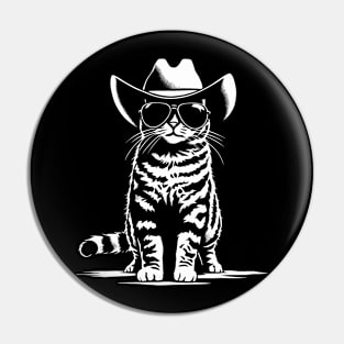 Cat Cowboy Cowgirl Country Western Funny Cat Pin