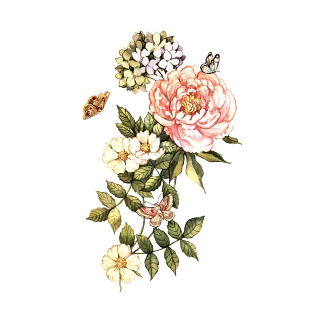 Watercolor vintage floral motifs by AnnaY 