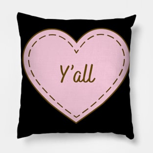 I Love Y’all Simple Heart Design Pillow