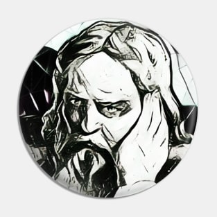 Snorri Sturluson Black and White Portrait | Snorri Sturluson Artwork 3 Pin