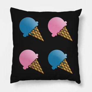 2 Flavor Ice Cream Pattern - Cotton Candy Palette Pillow