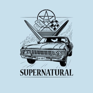 Supernatural Impala Black and White T-Shirt