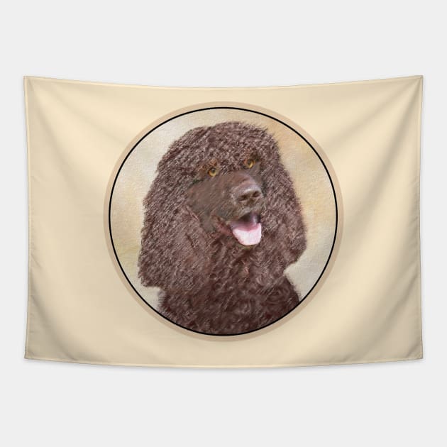 Irish Water Spaniel Painting - Original Dog Art Tapestry by Alpen Designs