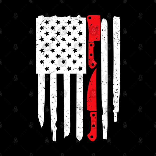 Butcher American Flag Meat Cleaver by mohazain