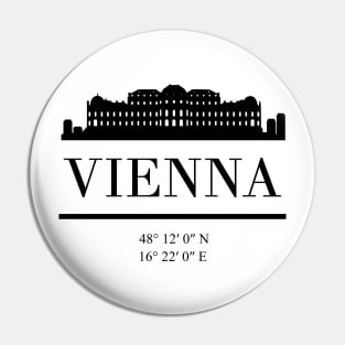 VIENNA AUSTRIA BLACK SILHOUETTE SKYLINE ART Pin