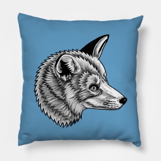 Red fox - ink illustration Pillow