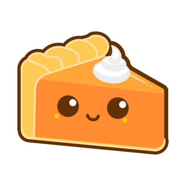 kawaii pumpkin pie slice women cute face tshirt shirt ...