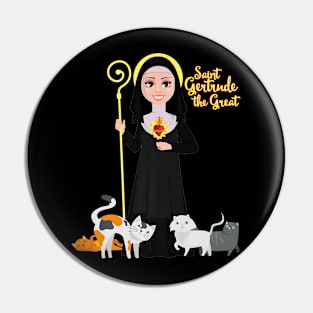 St. Gertrude of Nivelles Patron Saint of Cats Lovers Pin