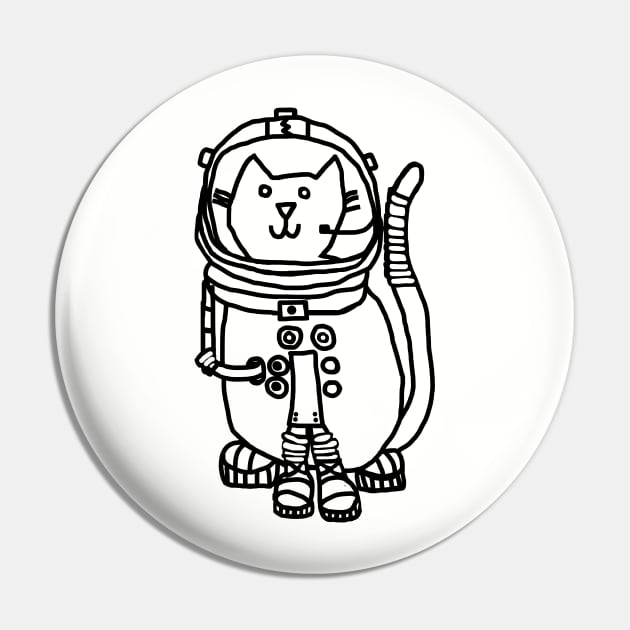 Space Captain Yellow Cat Astronaut Outline Pin by ellenhenryart