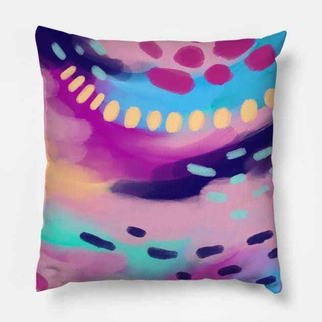 Bright Pink Abstract Pillow by Gush Art Studio 1