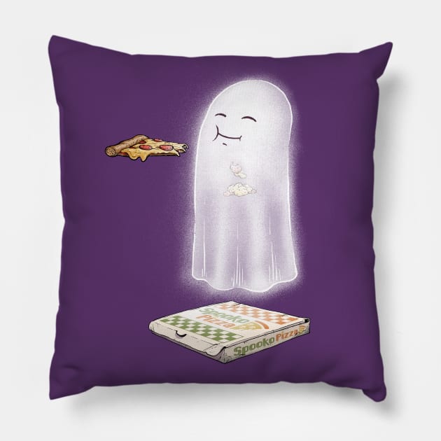 Pizza Ghost Pillow by AJIllustrates