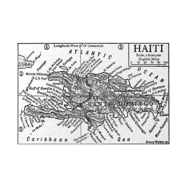 Vintage Map of Haiti (1911) by Bravuramedia