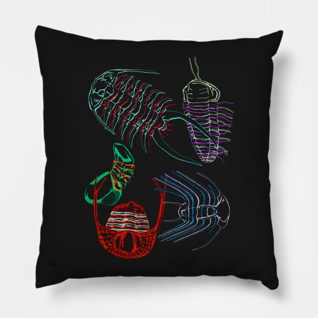 Ordovician Era Trilobites 2 Pillow by RaLiz