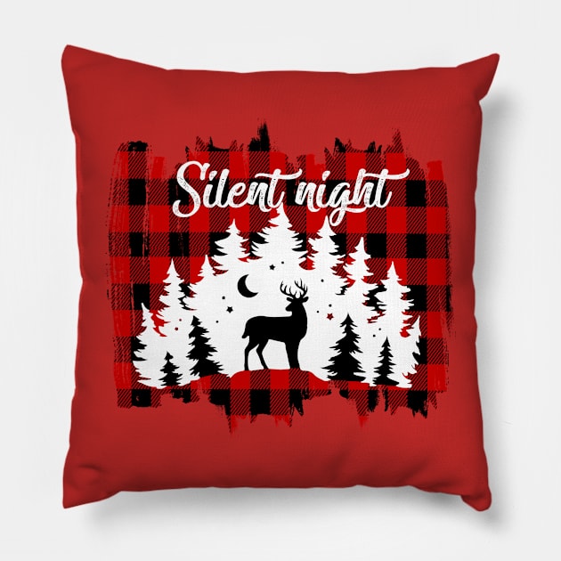 Silent Night Christmas Pillow by Misfit04