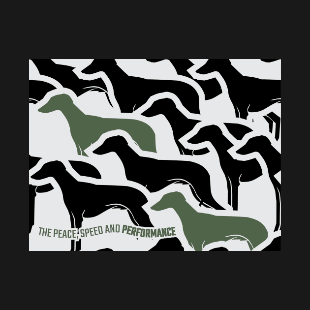 CAMO (STANDING BLACK'N GREEN) FOR SIGHTHOUND/GREYHOUND LOVERS by islandb