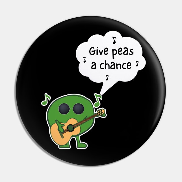 Give Peas A Chance Funny Pea Pin by DesignArchitect