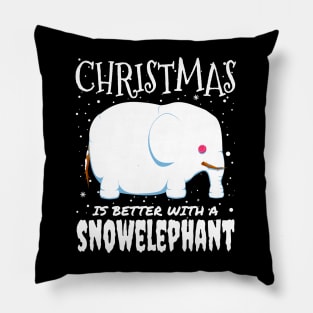 Christmas Is Better With A Snowelephant - Christmas cute snow elephant gift Pillow