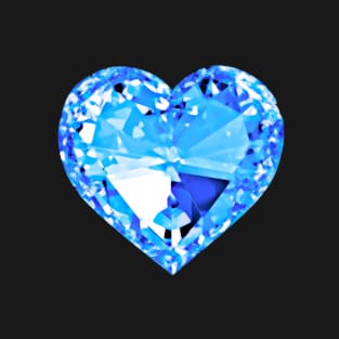 Blue Heart Shaped Diamond T-Shirt