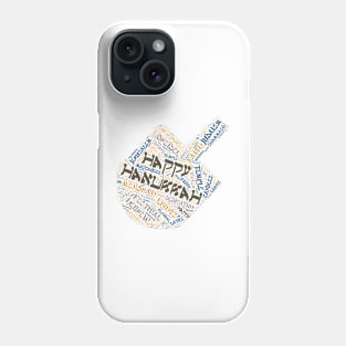 Hanukkah Wordcloud for Lighter Backgrounds Phone Case