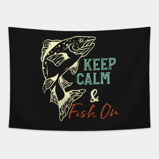 Fishing Keep Calm & Fish On Tapestry