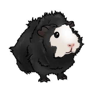 Black and White Face Abyssinian Guinea Pig T-Shirt