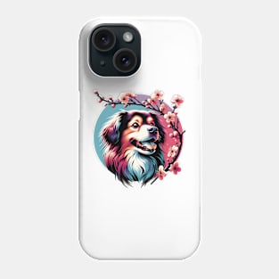 Tibetan Spaniel Revels in Spring's Cherry Blossoms Phone Case