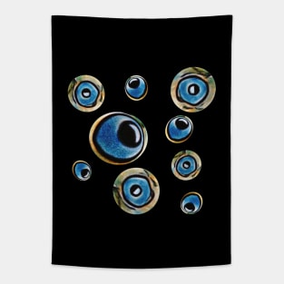 Blue and yellow spheres Tapestry