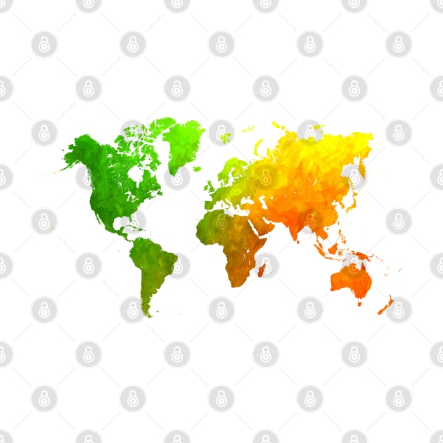 world map green yellow #map #worldmap by JBJart