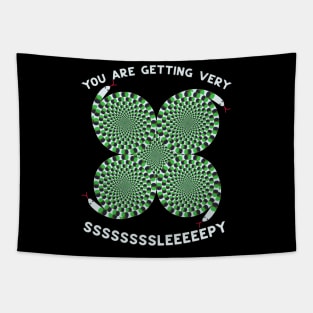 Optical Illusion Green Tree Snakes You Are Getting Very Sleepy Funny Hypnosis Tapestry