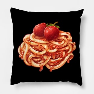 Strawberry Spaghetti Noodles Cute Pillow