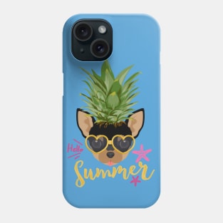 Funny Pineapple Shirt Happy Summer Vacation, Dog Lover Chihuahua Phone Case