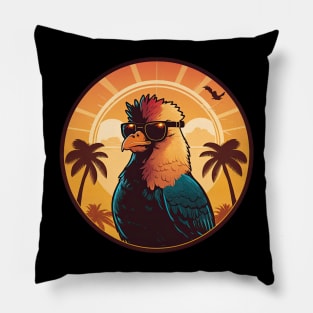 Chicken in a sunset Pillow