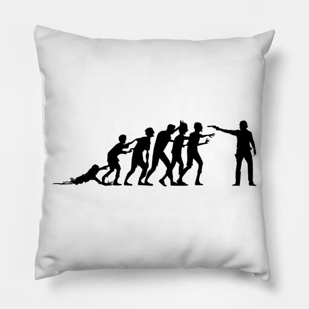 Zombies Evolution - Zombie Zombies Pillow by fromherotozero