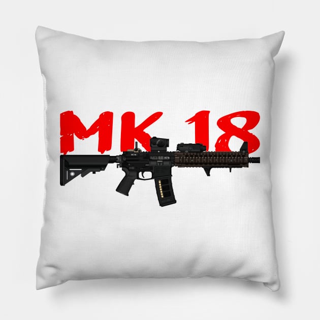 MK 18 Guns Rifle Pillow by Aim For The Face